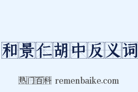 和景仁胡中反义词是什么意思的图片